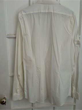Express Men's Off-White Long Sleeve Dress Shirt